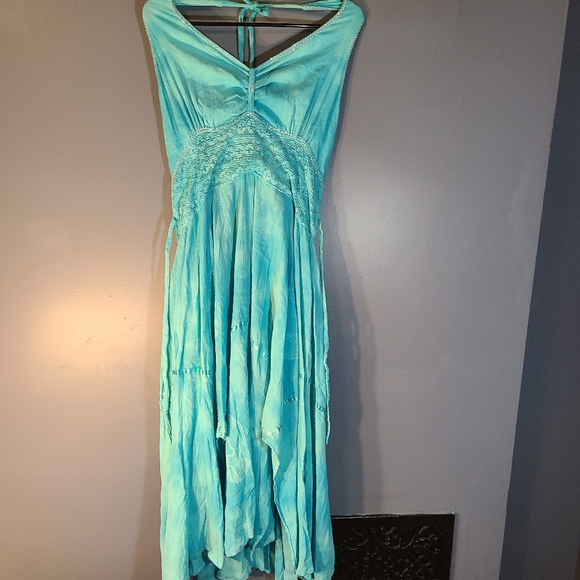 kirat Dresses & Skirts - Kirat boho dress in turquoise with sequins